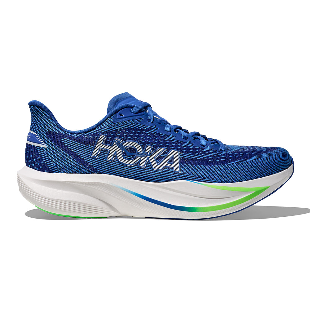 Hoka Men's Mach 7 - BlackToe Running#colour_cobalt-blue-neon-green