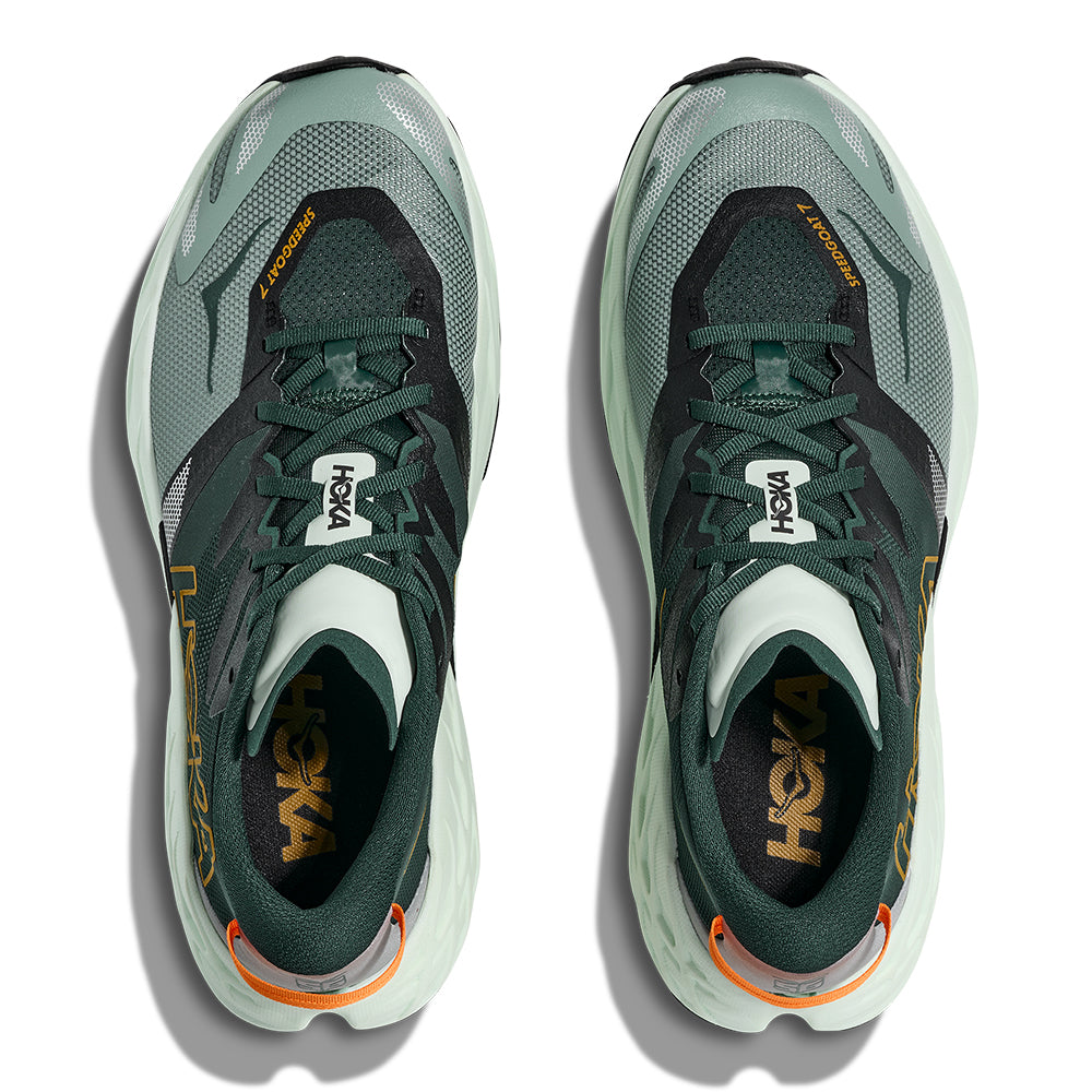Hoka Men's Speedgoat 7 - BlackToe Running#colour_bay-leaf-sea-glass