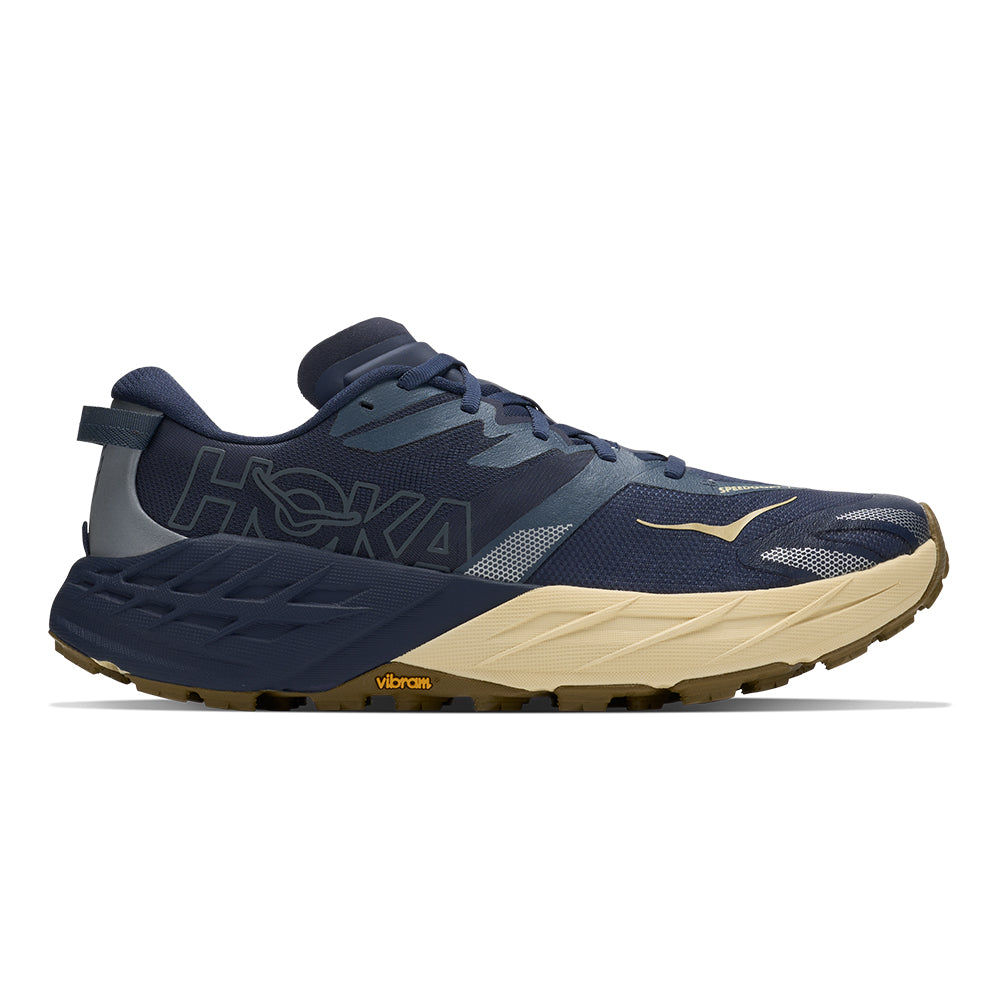 Hoka Men's Speedgoat 7 - BlackToe Running#colour_varsity-navy-barley-flour