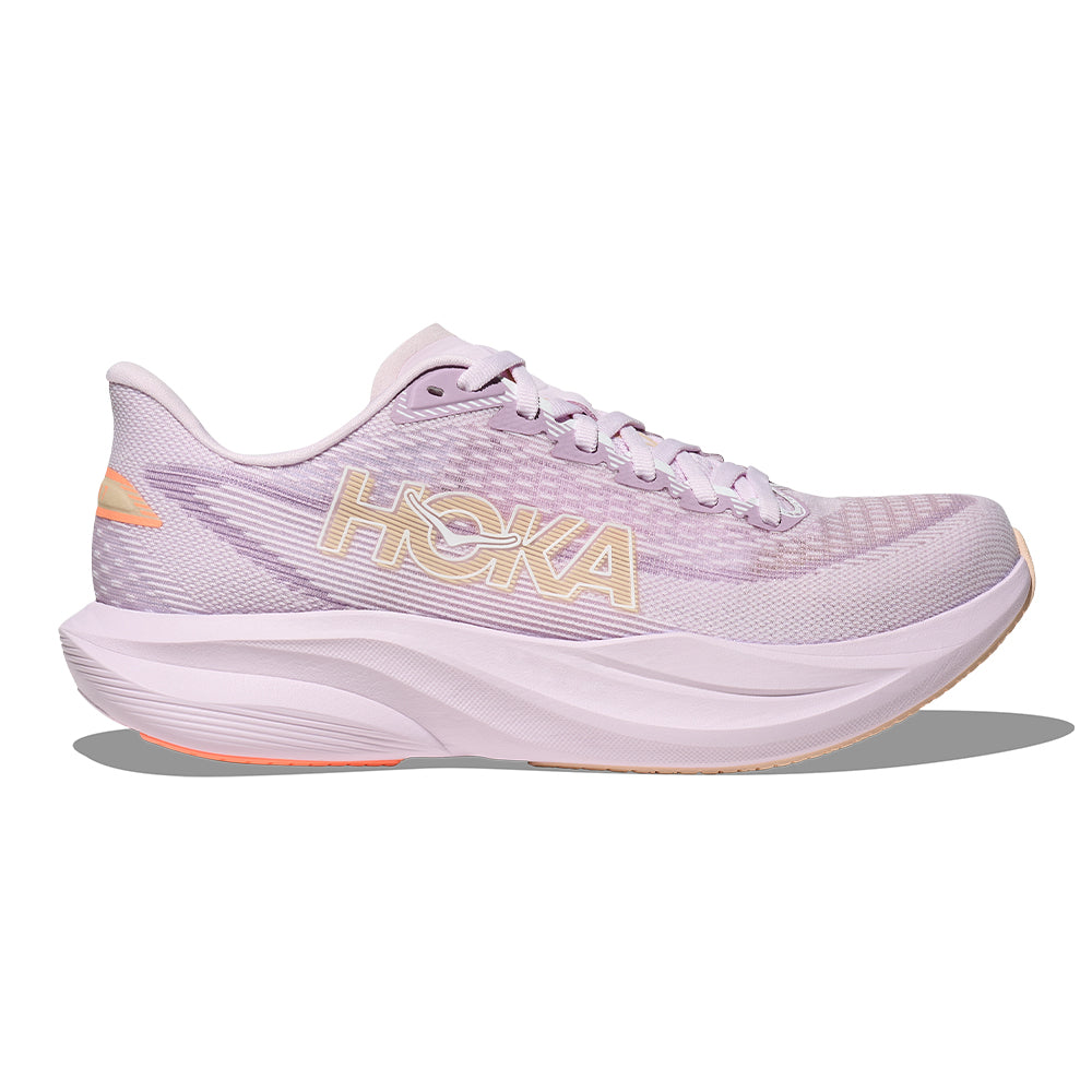 Hoka Women's Mach 7 - BlackToe Running#colour_lilac-cream-tangerine-glow