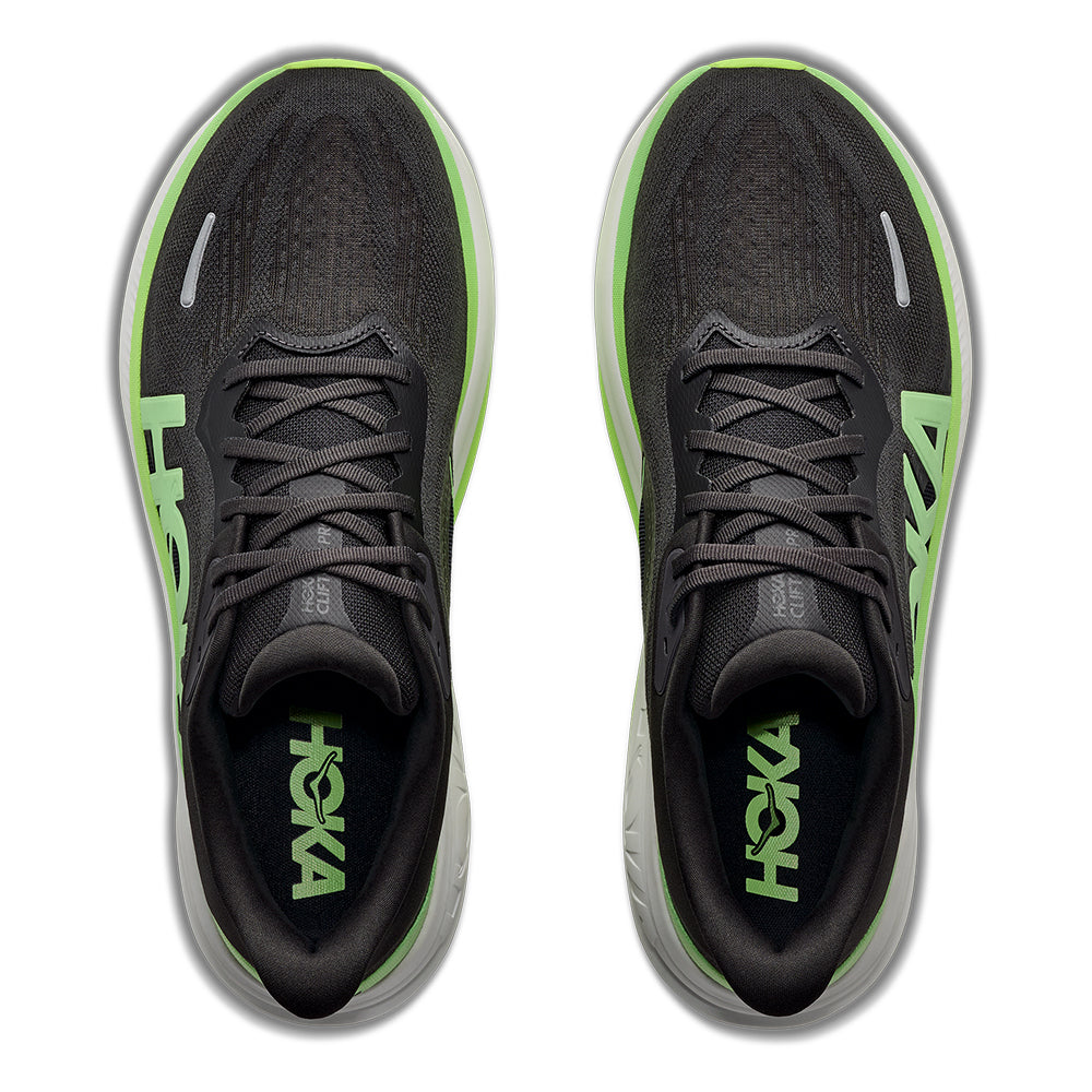 Hoka Men's Clifton Pro - BlackToe Running#colour_carbon-black-tart-apple