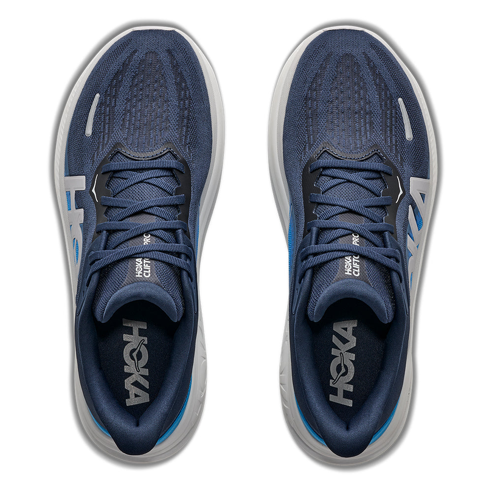 Hoka Men's Clifton Pro - BlackToe Running#colour_varsity-navy-soft-cobalt