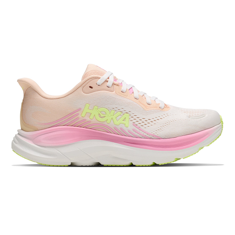 Hoka Women's Clifton 11 wide - BlackToe Running#colour_tangerine-glow-white
