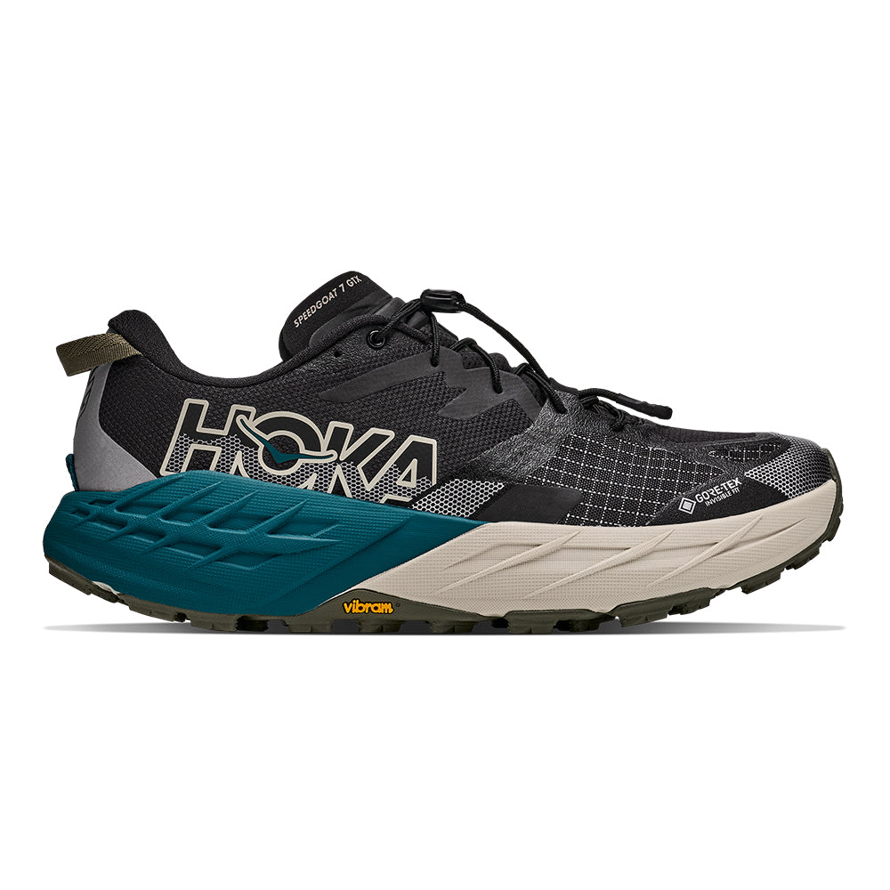 Hoka Men's Speedgoat 7 GTX - BlackToe Running#colour_tidal-wave-river-rock-grey