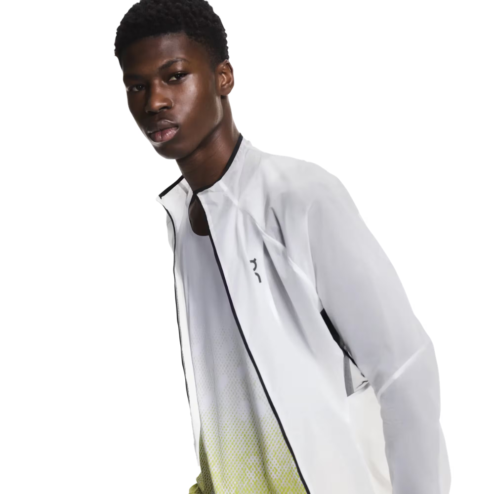 On Men's Zero Jacket - BlackToe Running#colour_white