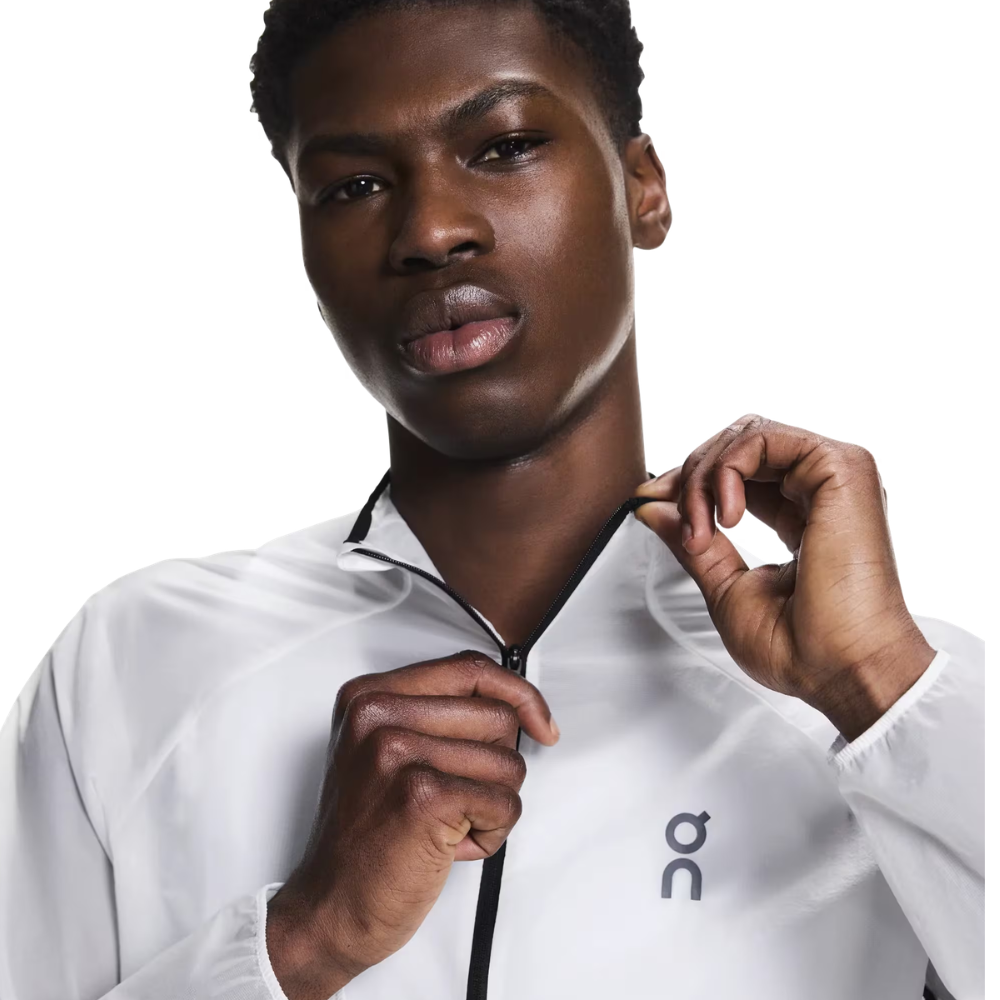 On Men's Zero Jacket - BlackToe Running#colour_white