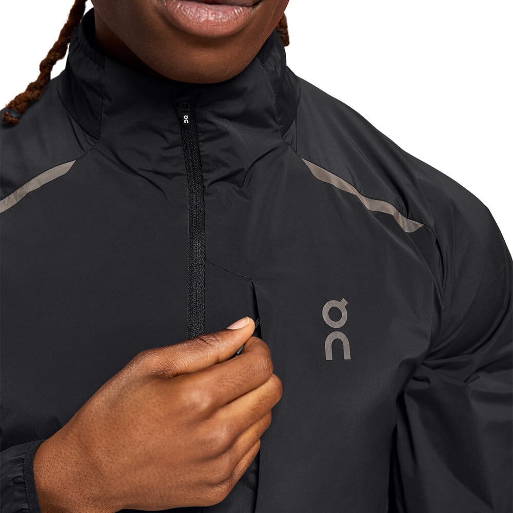 On Men's Weather Jacket - BlackToe Running#colour_black