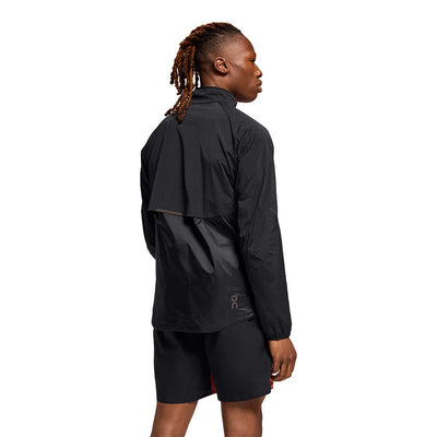 On Men's Weather Jacket - BlackToe Running#colour_black