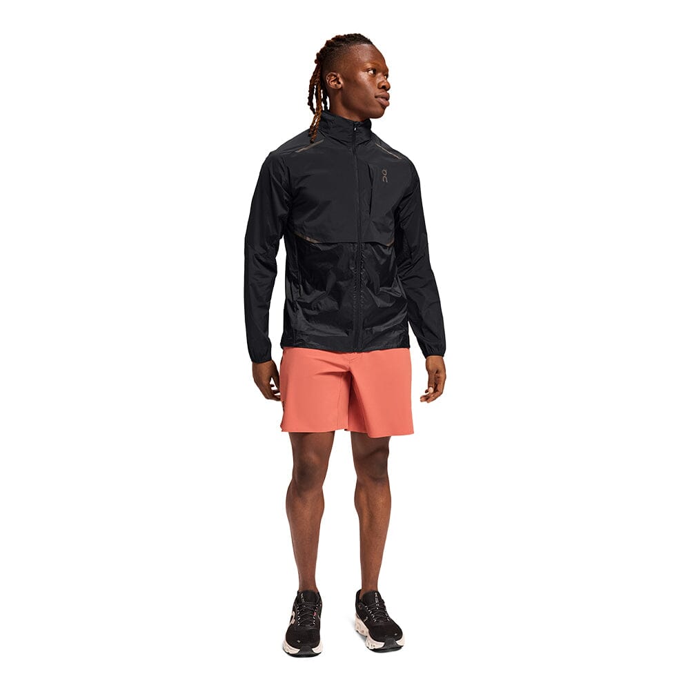 On Men's Weather Jacket - BlackToe Running#colour_black