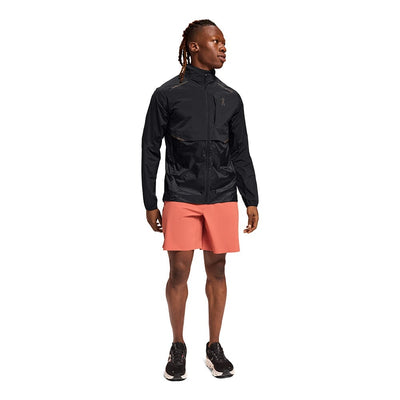 On Men's Weather Jacket - BlackToe Running#colour_black
