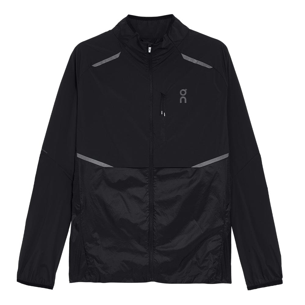 On Men's Weather Jacket - BlackToe Running#colour_black
