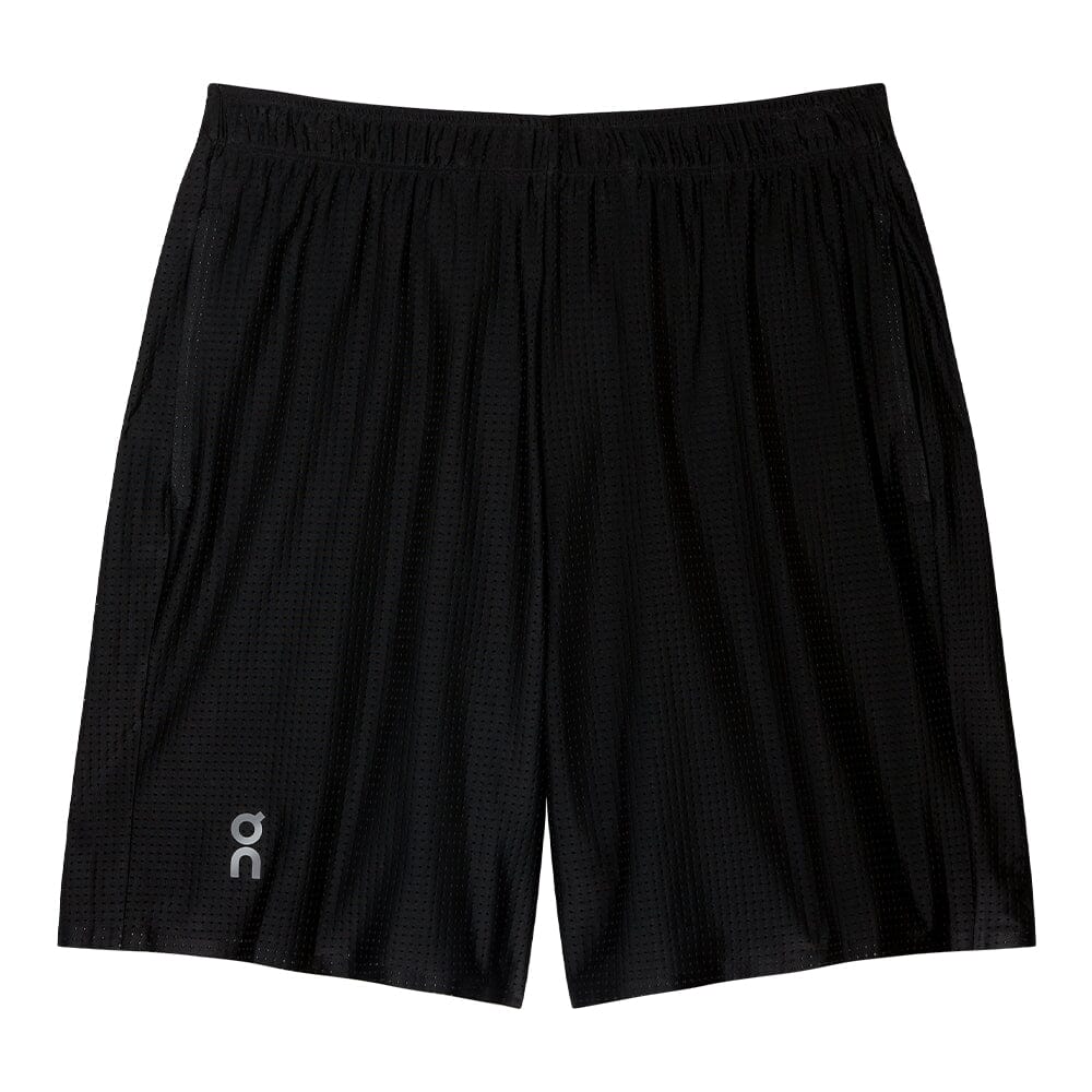 On Men's Pace Mesh Shorts - BlackToe Running#colour_black