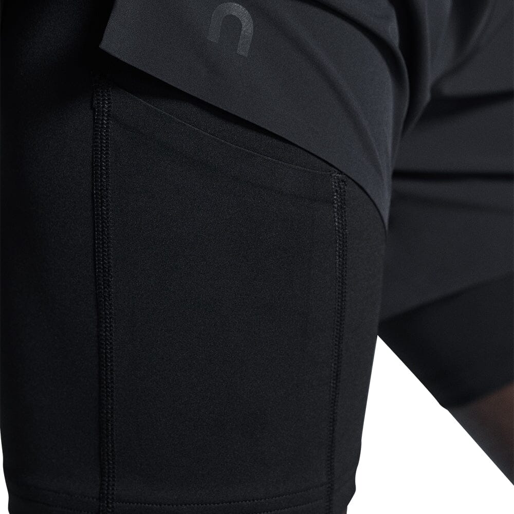 On Men's 5" Performance 2/1 Shorts - BlackToe Running#colour_black