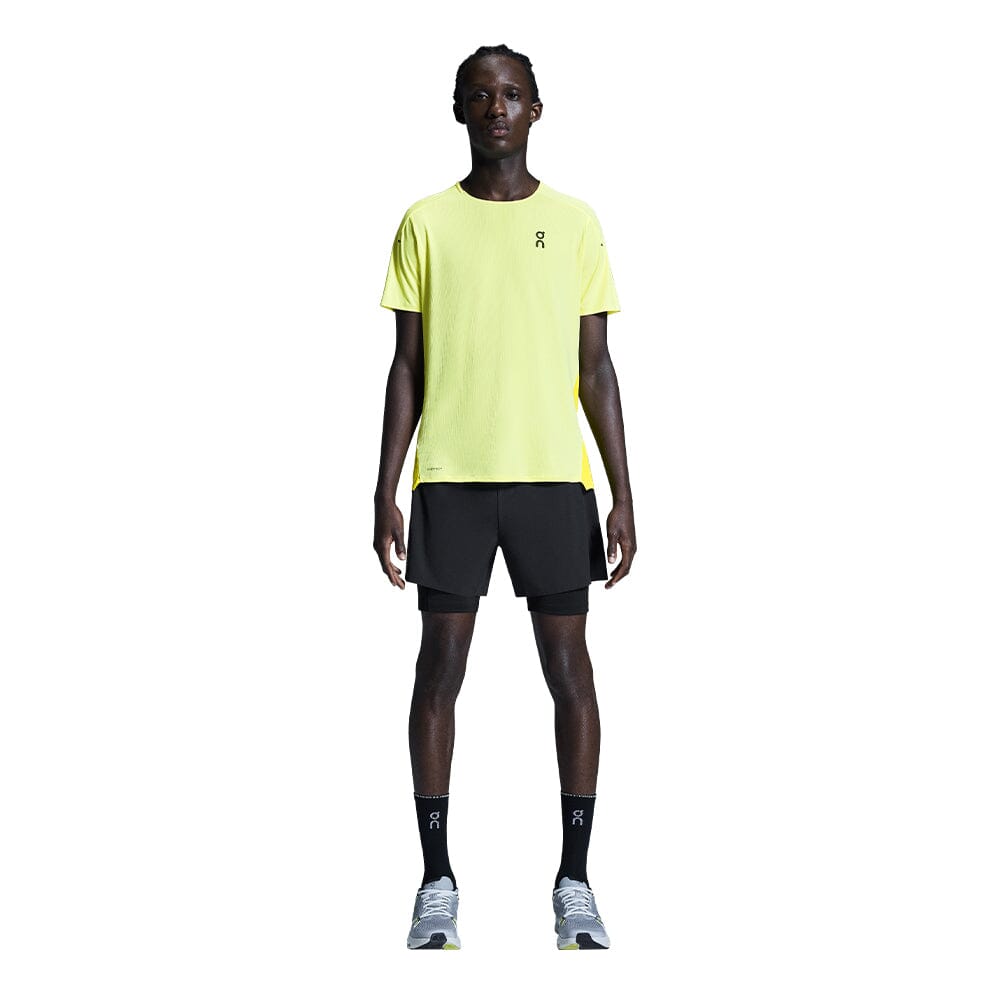 On Men's 5" Performance 2/1 Shorts - BlackToe Running#colour_black