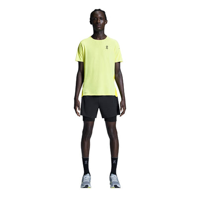 On Men's 5" Performance 2/1 Shorts - BlackToe Running#colour_black