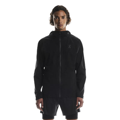 On Men's Performance Jacket Waterproof - BlackToe Running#colour_black