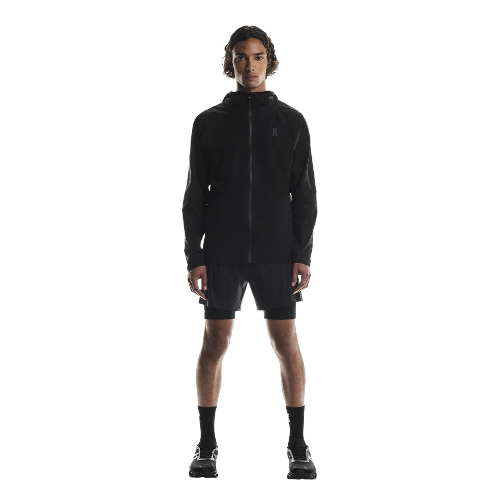 On Men's Performance Jacket Waterproof - BlackToe Running#colour_black