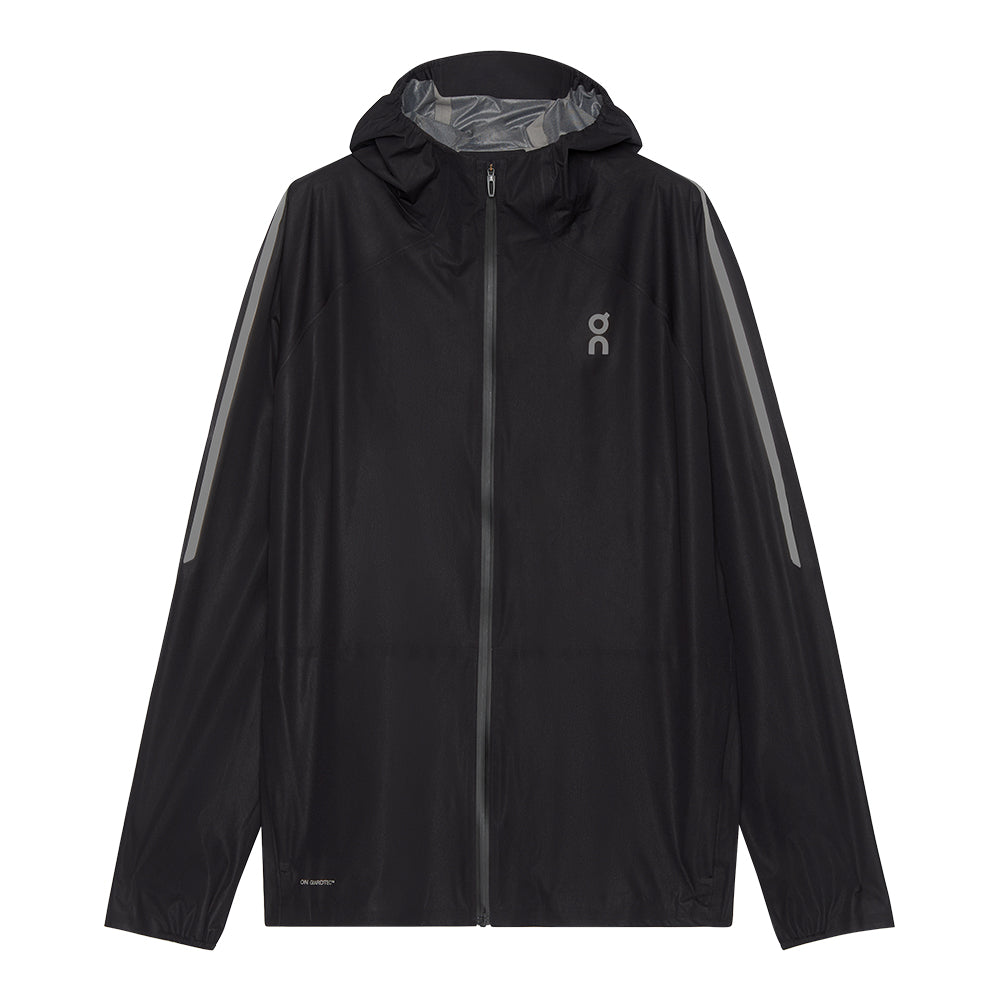 On Men's Performance Jacket Waterproof - BlackToe Running#colour_black
