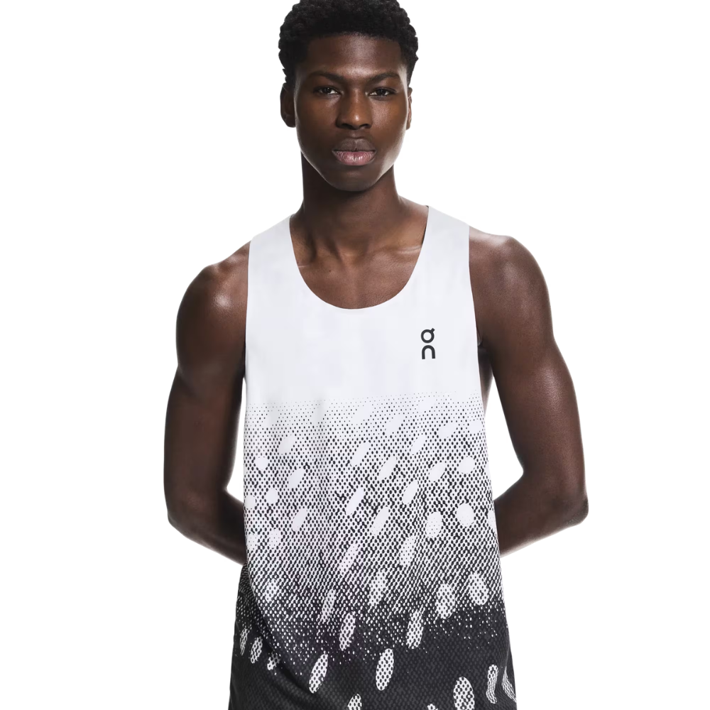 On Men's Zero Singlet - BlackToe Running#colour_white-iron