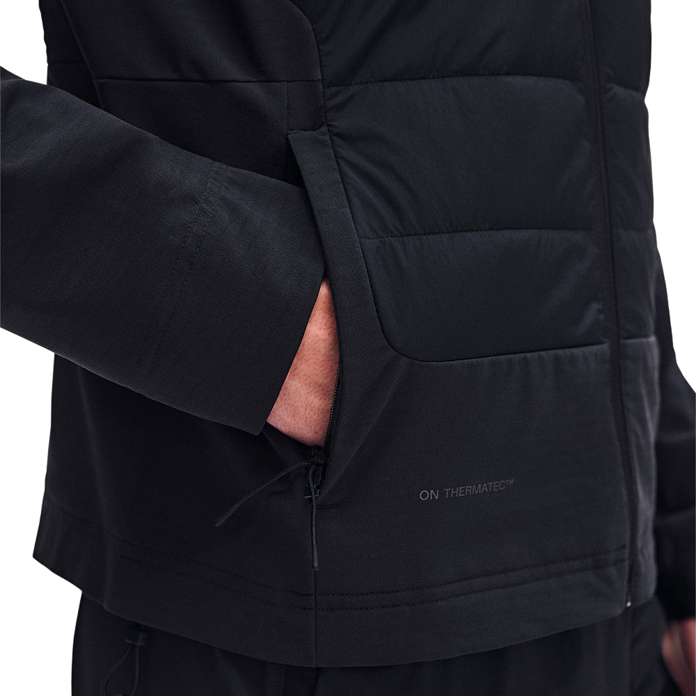 On Men's Weather Hybrid Jacket - BlackToe Running#colour_black