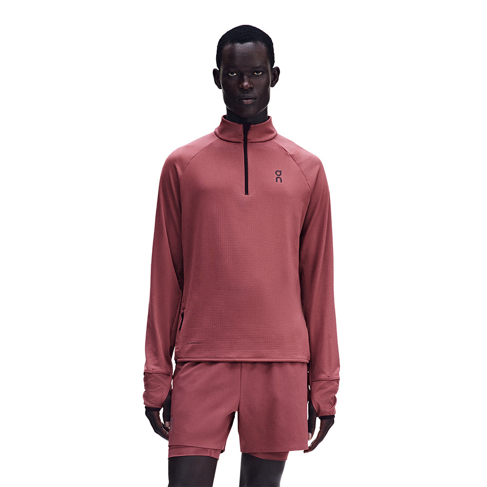 On Men's Climate Shirt 3 - BlackToe Running#colour_barberry