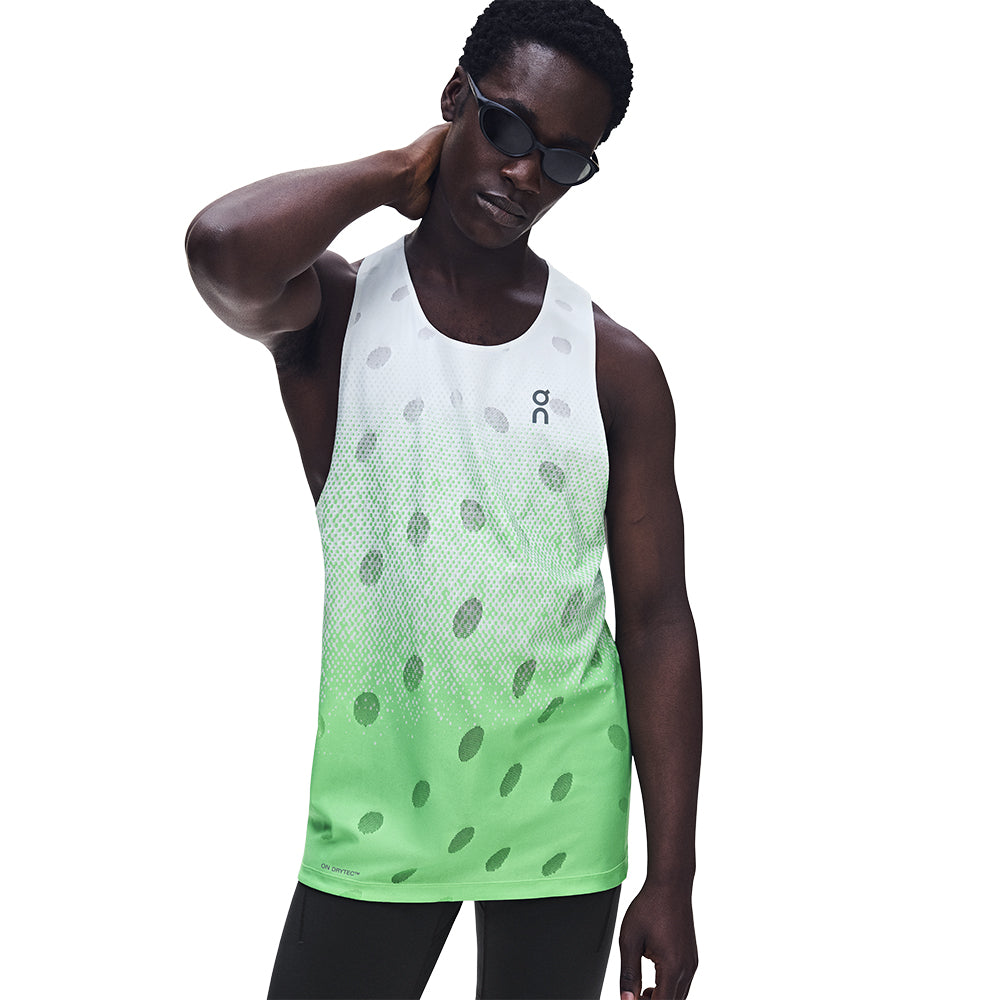 On Men's Zero Tank Breathe - BlackToe Running#colour_verdite