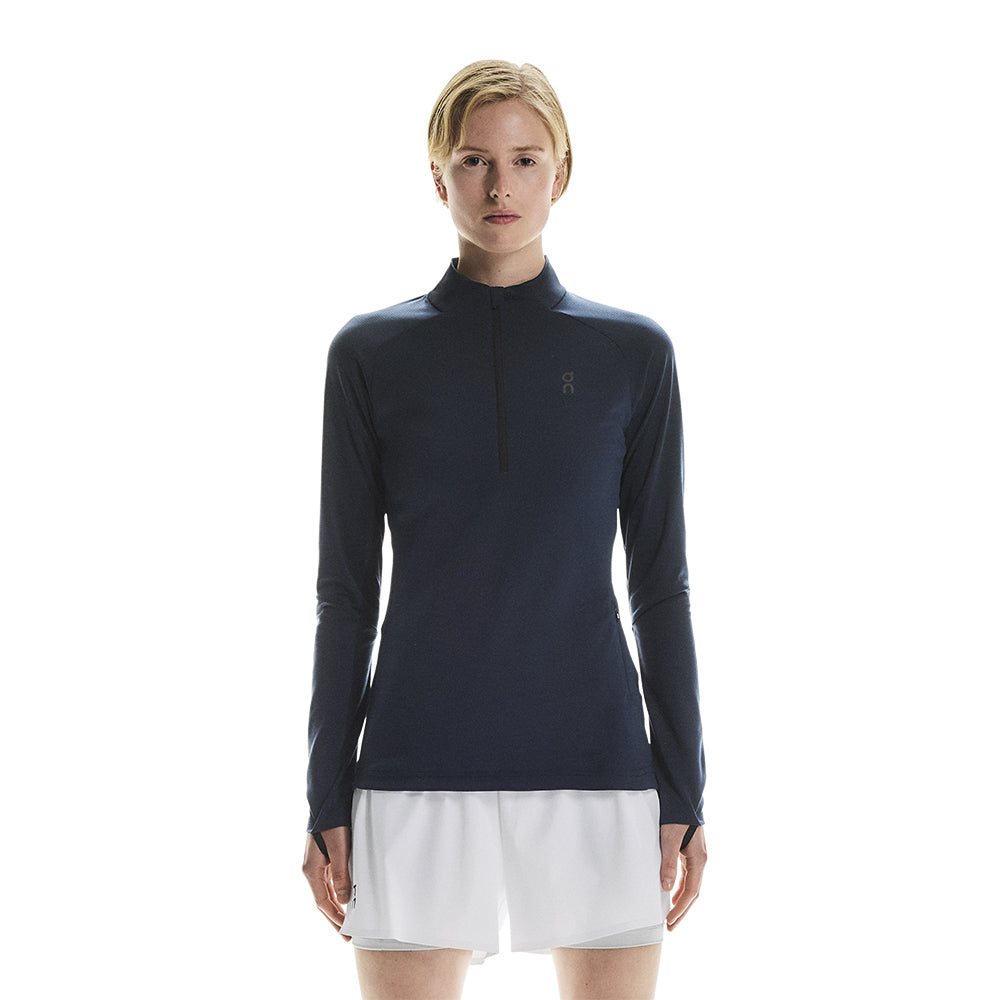 On Women's Climate Shirt - BlackToe Running#colour_navy