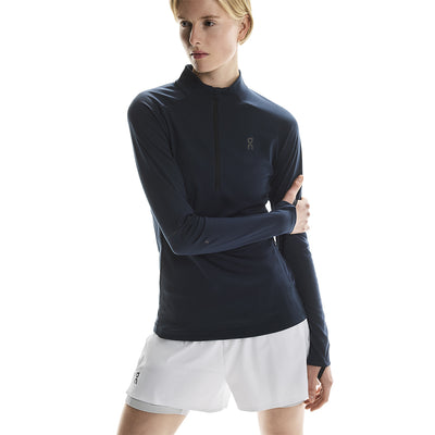 On Women's Climate Shirt - BlackToe Running#colour_navy