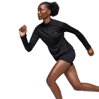 On Women's Climate Shirt - BlackToe Running#colour_black