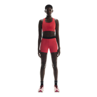 On Women's Pace Pocket Light Support Bra - BlackToe Running#colour_red