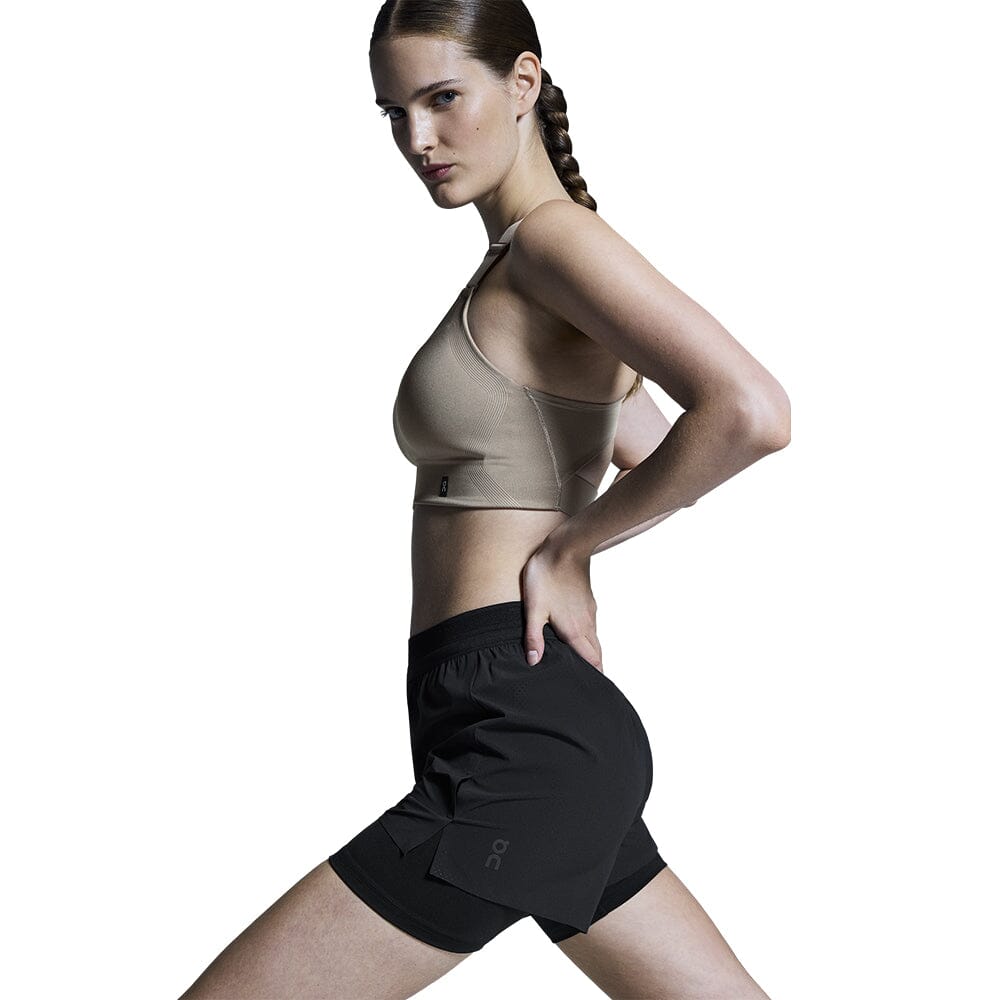 On Women's 3" Performance 2/1 Shorts - BlackToe Running
