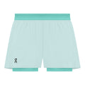 On Women's 3" Performance 2/1 Shorts - BlackToe Running#colour_flurry-aquamarine