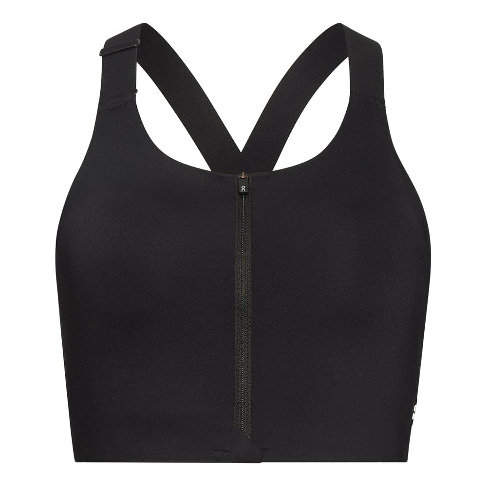 On Women's Endurance High Support Bra Zip - BlackToe Running#colour_black