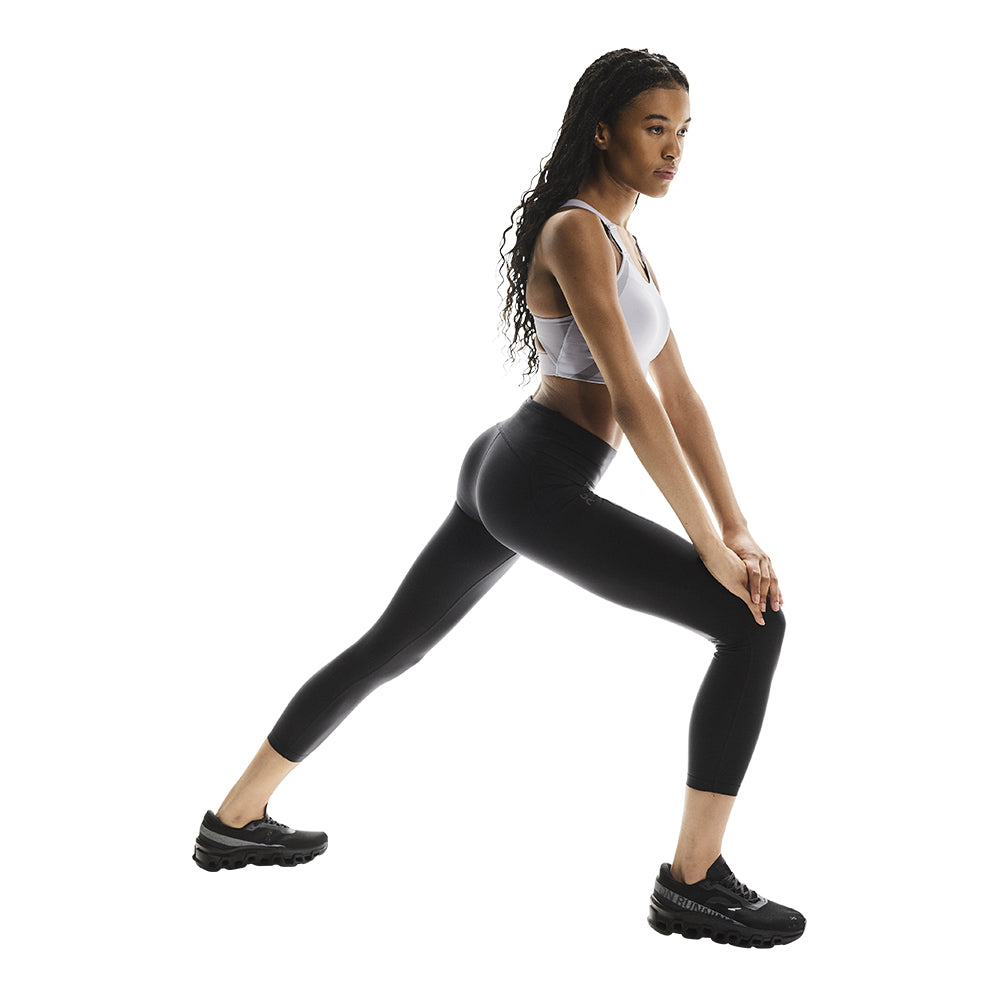 On Women's Performance Tights 7/8 - BlackToe Running#colour_black
