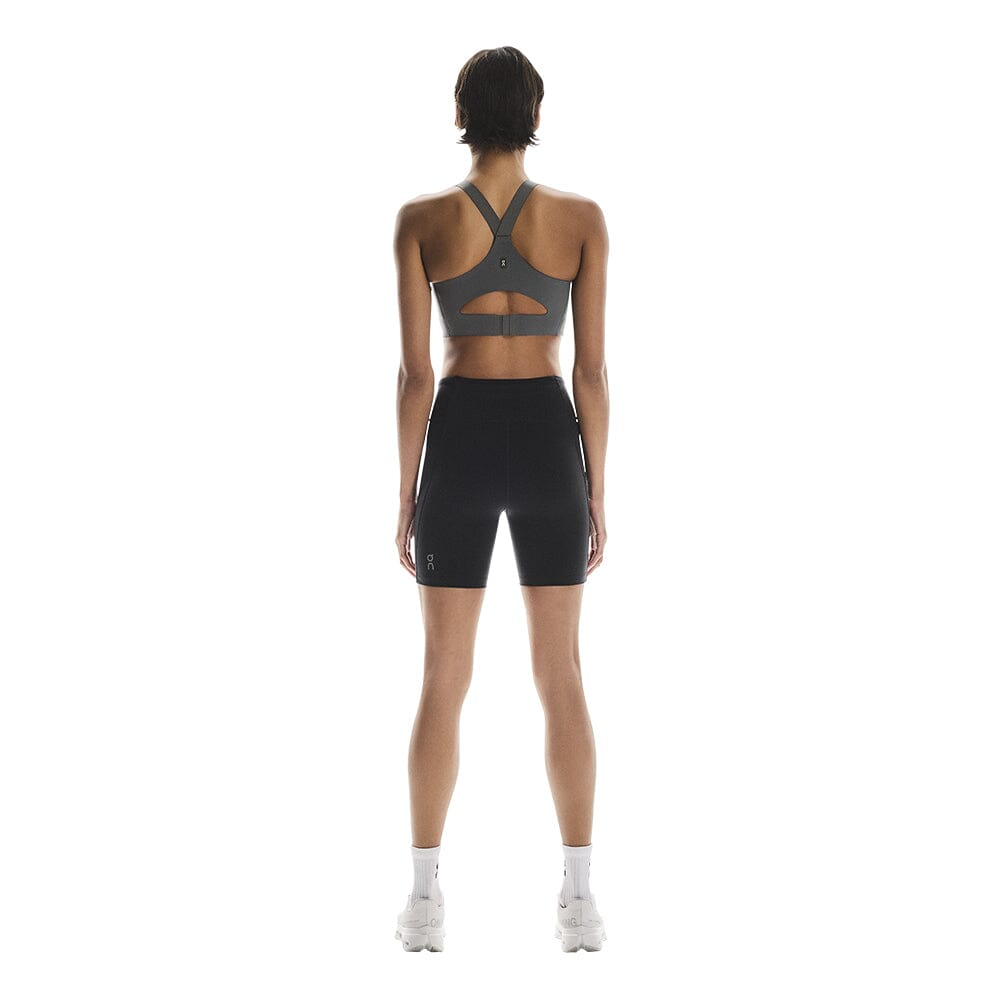 On Women's Performance Tights Short - BlackToe Running#colour_black