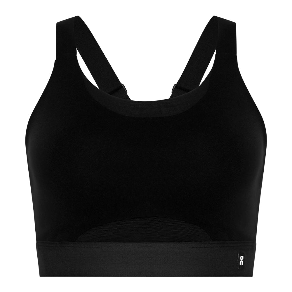 On Women's Performance Medium Support Bra 2 - BlackToe Running#colour_black