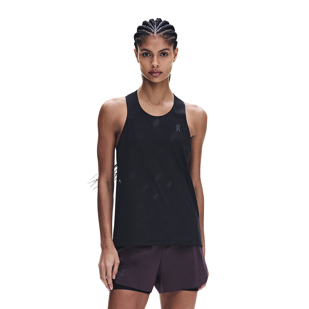 On Women's Zero Tank Breathe - BlackToe Running#colour_black