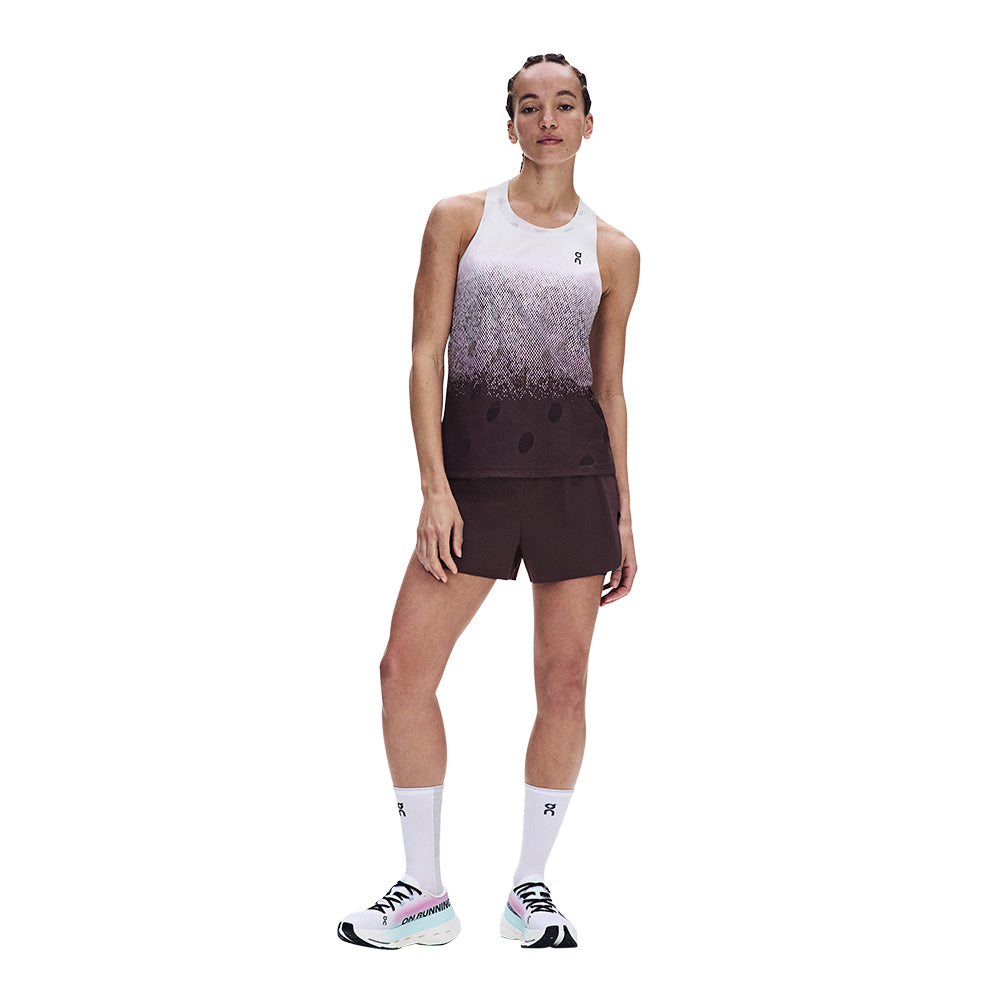 On Women's Zero Tank Breathe - BlackToe Running#colour_foxglove-white