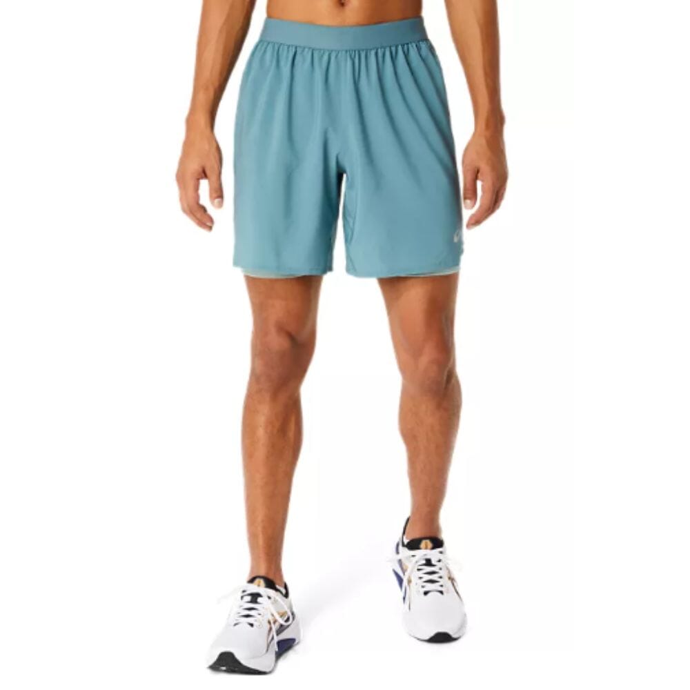 Asics Men's Road 2-N-1 7inch Short - BlackToe Running#colour_foggy-teal-ocean-haze