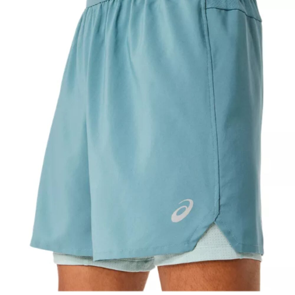 Asics Men's Road 2-N-1 7inch Short - BlackToe Running#colour_foggy-teal-ocean-haze