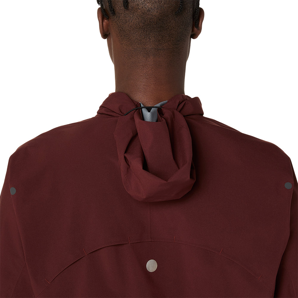 Asics Men's Metarun Waterproof Jacket - BlackToe Running#colour_dark-red-planet
