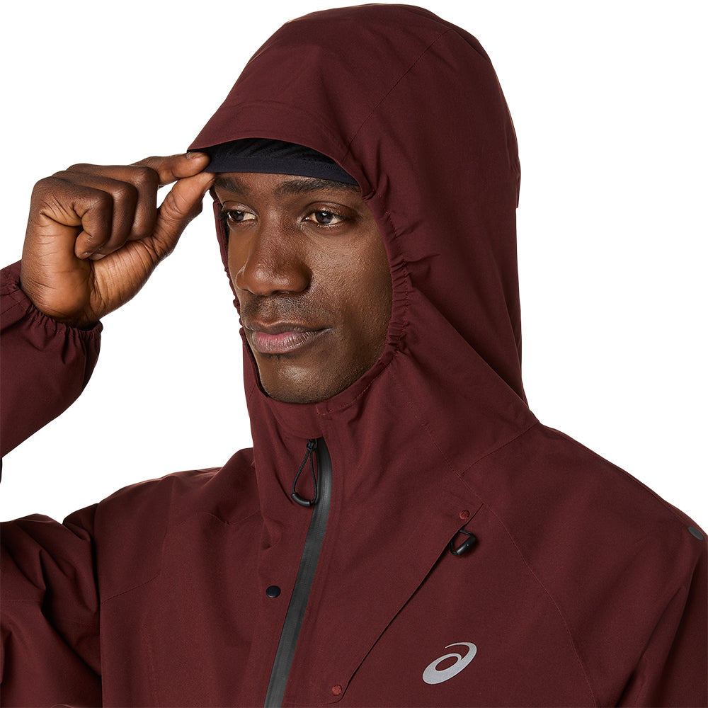 Asics Men's Metarun Waterproof Jacket - BlackToe Running#colour_dark-red-planet