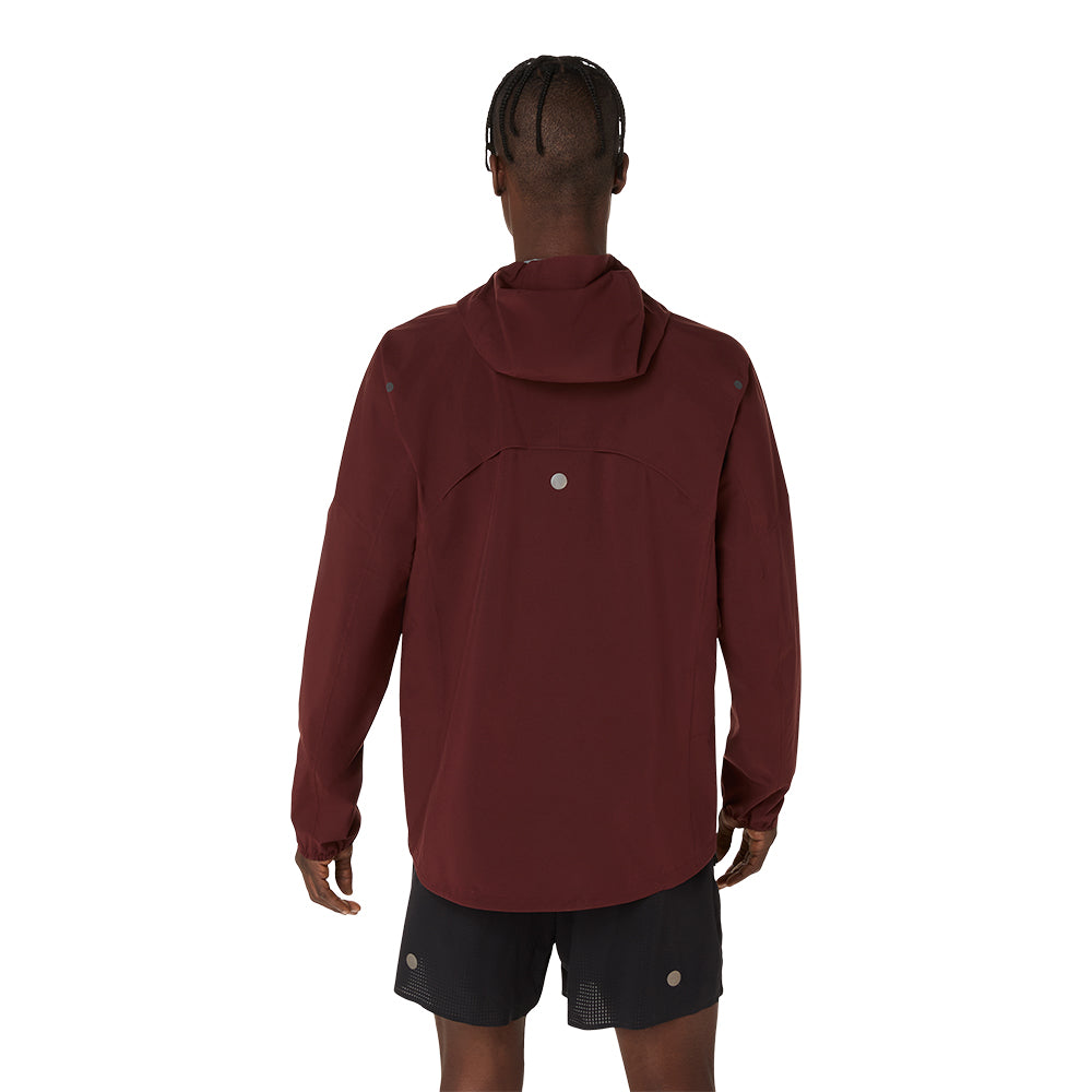 Asics Men's Metarun Waterproof Jacket - BlackToe Running#colour_dark-red-planet