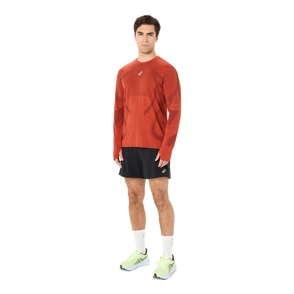 Asics Men's Road Seamless Long Sleeve Top - BlackToe Running
