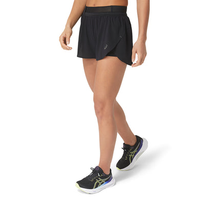 Asics Women's Metarun Split Short - BlackToe Running#colour_performance-black