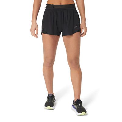 Asics Women's Metarun Split Short - BlackToe Running#colour_performance-black