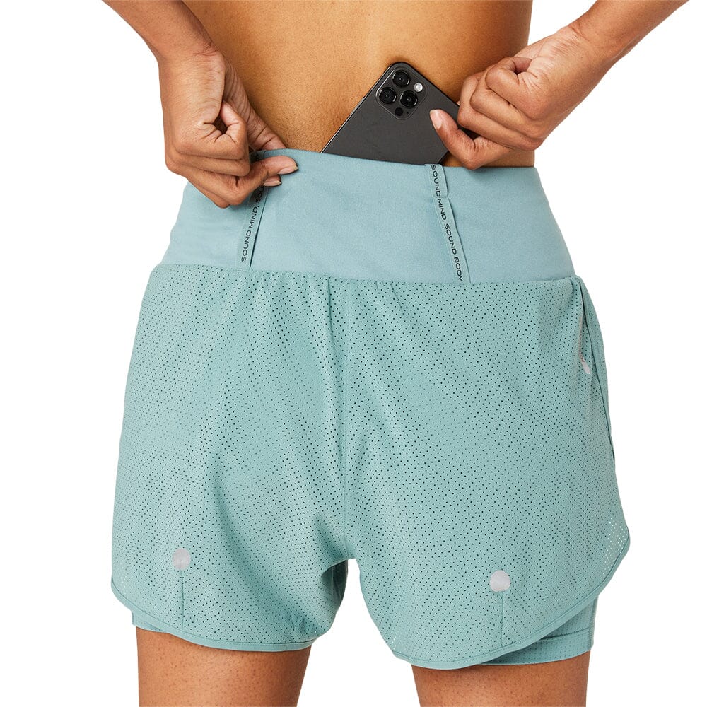 Asics Women's Road 2-N-1 3.5inch Short - BlackToe Running#colour_celadon