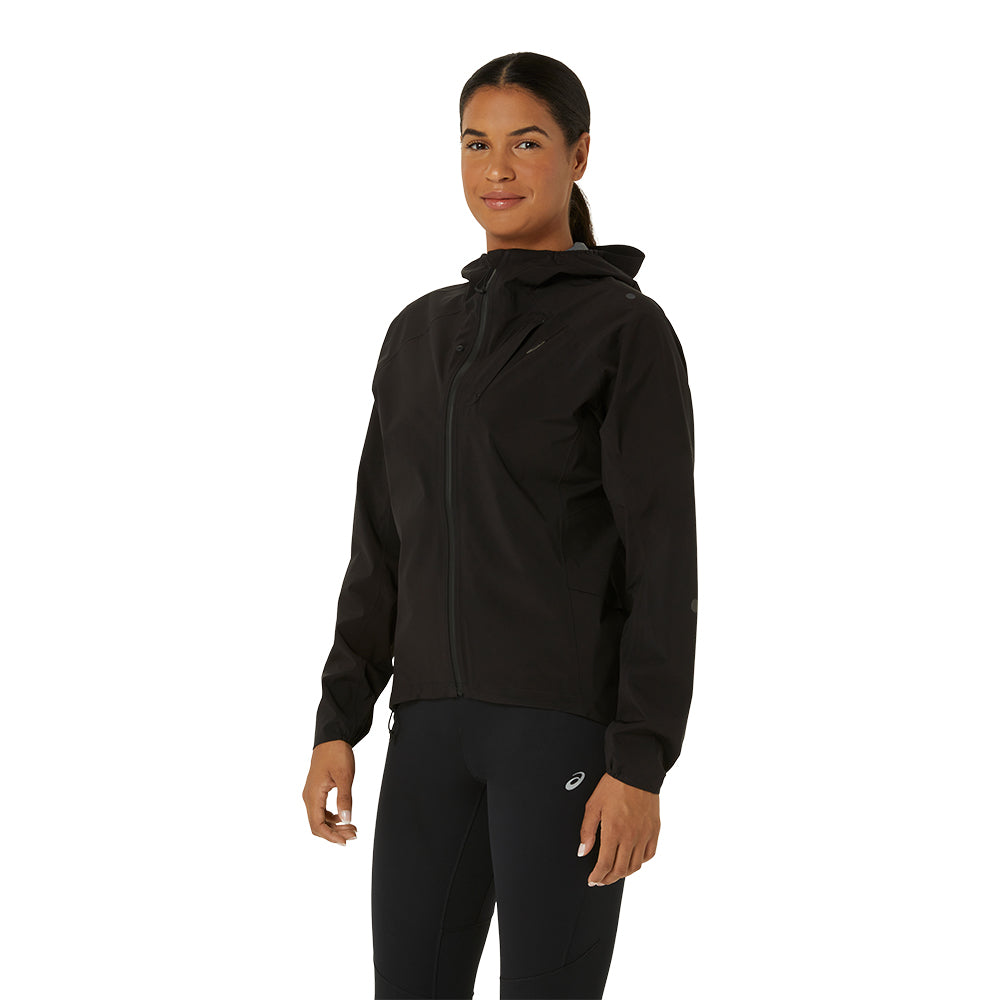 Asics Women's Metarun Waterproof Jacket - BlackToe Running#colour_black