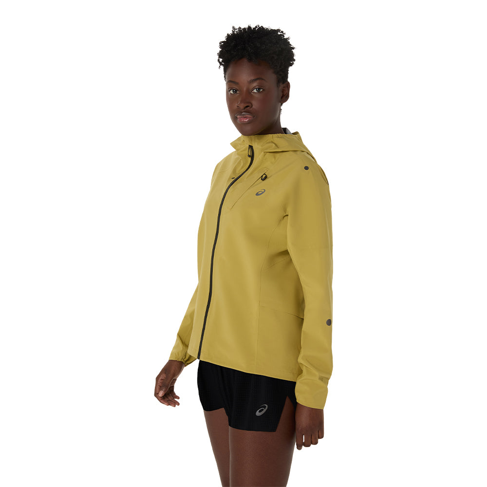 Asics Women's Metarun Waterproof Jacket - BlackToe Running#colour_lemongrass