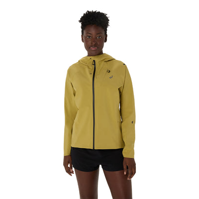 Asics Women's Metarun Waterproof Jacket - BlackToe Running#colour_lemongrass